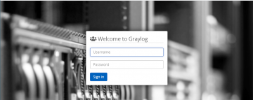 Graylog logon page with customized background